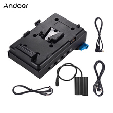 Andoer-Adaptador de placa de batería de bloqueo en V con HoleEN-EL15 Dual, adaptador de batería ficticia para Nikon, Monitor, Audio y micrófono 2024 - compra barato