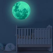 Pegatina de pared 3D de 5/12/20cm Luna luminosa para habitación de niños, decoración de dormitorio, decoración del hogar, pegatinas de pared que brillan en la oscuridad 2024 - compra barato
