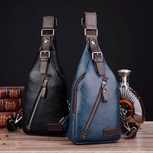 Travel Chest Bag Mens Waist Pack Crossbody Bag PU Leather Messenger Bag Fashion Casual Sling Shoulder Bag Purses 2024 - buy cheap