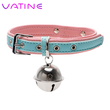 VATINE Sex Toys for Couples Slave Restraints for Women Erotic Toys Leather Harness Bell Neck Collar Adjustable SM Bondage 2024 - buy cheap