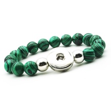 10mm Malachite Stone Bracelet Healing Balance Bead Reiki Buddha Prayer Bracelet DIY 18mm Snap Button Men Bracelet Jewelry 2024 - buy cheap