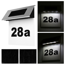 Solar Powered House Number Light Stainless Steel Doorplate Number Light Wall Mounted Wall Lamp for House Hotel 2024 - buy cheap