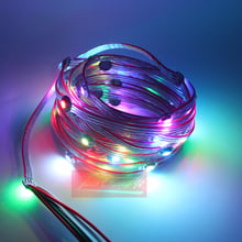 50 pces dc5v prewired ws2812b construído-em ws2811 ic 5050 smd individualmente endereçável rgb cor cheia led módulo string