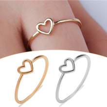 Fashion Heart Shaped Wedding Ring for Woman Gold Color Smiple Ring Valentines Gift Dropshipping 2024 - buy cheap