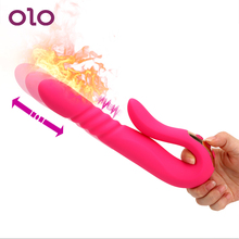 OLO Dildo Vibrator Clitoris Stimulator Heating Vibrator Automatic Telescopic Wand Vaginal G Spot Massager Sex Toys For Women 2024 - buy cheap