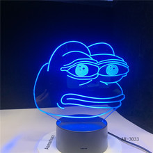 Cartoon Frog Night Lamp 3D Illusion 7 Color Changing Decorative Light Child Kids Girl Gift Desk LED Night Light Bedside AW-3033 2024 - buy cheap