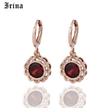 Irina 585 European and American Geometric Circle AAA Zircon Earrings  Rose Gold Drop Earrings Women Earrings Wholesale 2024 - buy cheap