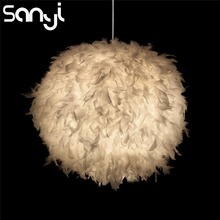 SANYI Feather Pendant Light Modern Droplight Hanging Dome Lamp for Bedroom Living Room Ceiling Lamp 2024 - buy cheap