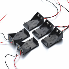 Cables de cobre y níquel de plástico ABS, soporte de batería de 9V para batería de 9V, modelo 6F22/1604S/1604G/MN1604/6LR61, 5 uds. 2024 - compra barato
