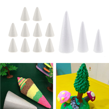 26 pçs 4 tamanhos branco cone em forma de espuma de isopor ornamentos para artesanal diy crianças pintura criativa artesanato modelagem 2024 - compre barato