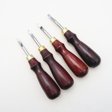 Набор инструментов для кожевенного ремесла, режущие инструменты, нож для кожевенного ремесла 4 размера, кромка с деревянной ручкой, инструмент для кожевенного ремесла DIY 1 шт. 2024 - купить недорого