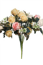 Искусственные разноцветные розовые шелковые цветы, Смешанная компоновка, домашний гостиничный номер, свадебное украшение (желтый, белый, розовый) 2024 - купить недорого