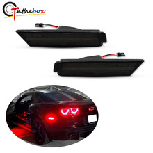 Gtinthebox-luzes de marcação laterais, 2 peças, lente transparente/fumaça, led vermelho, para chevrolet camaro 2010 a 2015 2024 - compre barato