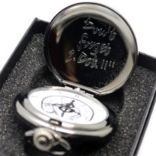 Relógio de bolso totalmente de metal alchemist, preto, colar de quartzo, caixa de corrente de couro, bolsa de relógio, conjuntos de presentes para homens e mulheres 2024 - compre barato
