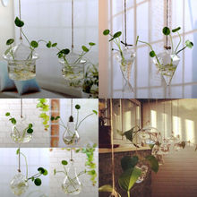 Подвесная стеклянная ваза для цветов, растений, бутылка, контейнер для террариума, Декор для дома и сада 2024 - купить недорого
