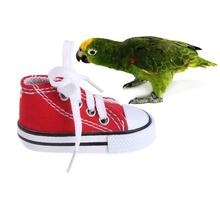4Pcs/Set Funny Mini Canvas Shoes Toy Set Bird Chew Bite Toys Hanging Cage Decoration Parrot Pet Supplies 2024 - buy cheap