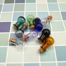 Minibotellas de vidrio con forma de bombilla, frascos con corcho, frasco artesanal, Perfume, aceite, 300 unids/lote 2024 - compra barato
