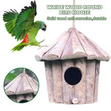 Bird Cage Handmade Wooden Bird House Eco-friendly Whitewood Round Hole Bird Nest Crafts Solid Antiseptic Birdhouse 2024 - buy cheap