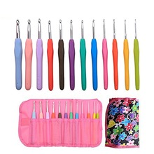 12 Size Crochet Hook Set With Colorful Soft Rubber Grip Handles Needles Knitting Sewing tools Accessory Machine Parts Patchwork 2024 - buy cheap