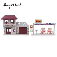 1:87 Scale Gas Station Simulation Layout HO Gauge Building Model Kit Diorama 2024 - buy cheap