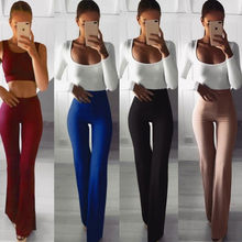 New Plus Size Womens Palazzo Wide Leg Flared Ladies Stretch Trousers Pants 8-30 OL Solid Flat SEXY Women Pants 2024 - buy cheap