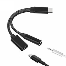 Аудиокабель с USB Type C на 3,5 Aux, адаптер для наушников с разъемом 3,5 мм и зарядным кабелем для Letv 2/Pro/Max 2/Xiaomi 2024 - купить недорого