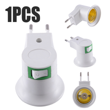 Mayitr EU Plug Lamp Bulb Base Socket Holder E27 LED Light Male Base AC Power 100V-240V  Converter ON/OFF Button Switch 2024 - buy cheap