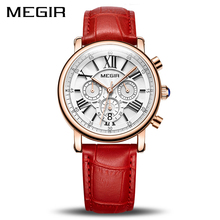 Модные женские наручные часы-браслет MEGIR, лучшие роскошные кварцевые часы для дам от бренда, часы для влюбленных, женские спортивные наручные часы 2024 - купить недорого