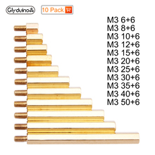 Glyduino-separador de latón M3 macho 6mm x M3 hembra 6-50mm, espaciador de perno Hexagonal de cobre, pilares huecos m3 *(6-50)+ 6mm 2024 - compra barato