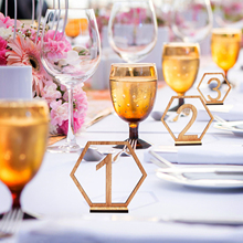 1-20 Hexagonal Deck Numbers Table Card Banquet Table Seat Hollowed Party Wedding Decoration Wooden Table License Plate Cards 2024 - buy cheap