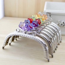 12.5CM Arc-shaped Crystal Diamond Candy Beads Head Purse Frame Kiss Clasp DIY Quilting Handmade Coin Purse 5pcs/lot Obag Handle 2024 - buy cheap