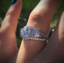 2019 Cute Female Crystal Zircon Ring Fashion Wedding Jewelry Promise Engagement Rings For Women 2024 - buy cheap
