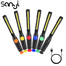 SANYI Flashlight Torch LED COB Portable Lamp Super Bright Built-in Battery USB Charging Car Camping Working Light 2024 - buy cheap