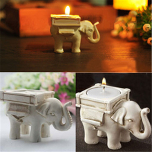 Candelero para lamparilla de elefante Retro, decoración nupcial para el hogar, de cerámica, marfil 2024 - compra barato