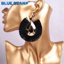 Earrings tassel bohemian statement luxury long black earring handmade gifts for women geometric fringe fashion drop big star new 2024 - buy cheap