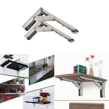 1 Pair Folding Shelf Brackets Heavy Duty Stainless Steel Collapsible Shelf Bracket For Table Work Space Saving DIY Bracket 2024 - buy cheap