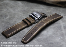 Pulseira de couro genuíno 20 21 22mm, pulseira com fecho de alta qualidade para iwc omega seiko 2024 - compre barato