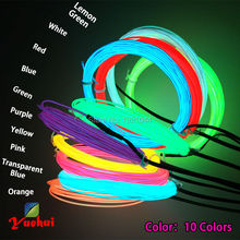 Trendy For Wedding Decoration 1.3mm Flexible EL Wire 10Color Select With Flashing/Steady On Neon light Powered By 2-AA Batteries 2024 - buy cheap