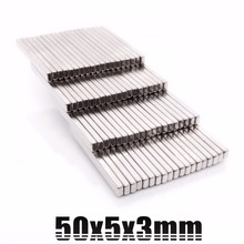 50pcs Bulk Strong Neodymium Rectangle Block Magnets 50mm x 5mm x 3mm N35 Rare Earth NdFeB Rectangular Cuboid Magnet 50*5*3 2024 - buy cheap