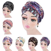 Muslim Women Long Scarf Wrap Hijab Hat Printed Cotton Boho Headwear Islamic Arab Turban Ramadan Headscarf Hair Loss Hat Fashion 2024 - buy cheap