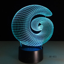 Lámpara 3D abstracta LED de luz nocturna, lámpara acrílica de Ambiente, decoración de mesa de escritorio, novedad, iluminación de decoración interior, AW-051 2024 - compra barato