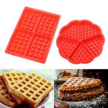 Non-stick for Oven High-temperature Baking   Rectangle Shape Kitchen Bakeware  Cake Mould Silicone Waffle Mold 2024 - buy cheap