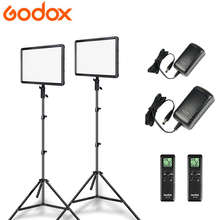 2pcs Godox LEDP 260C LED Video Light Panel Lamp Ultra-thin 30W 3300-5600k with 2pcs 2m Light Stand for Video Studio Lights 2024 - buy cheap