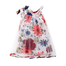 Милое летнее платье-пачка для новорожденных девочек праздничное платье принцессы с цветочным рисунком Детские платья для девочек, хлопковое платье без рукавов с круглым вырезом 2024 - купить недорого