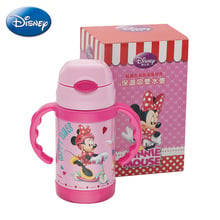 Disney 2021 New Cute Cartoon Animation Cup Stainless Steel Mug Insulation Straw Kettle Pupils Portable Double Handle Cup 2024 - buy cheap