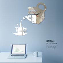 Coffee teapot DIY 3D Number Wall Clock Mirror Sticker Home Office Decor Art Design Room modern design Silent Clock 2024 - buy cheap
