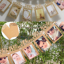 1-12 meses bebê crianças 1st festa de aniversário foto quadro bunting banner decoração para casa quadro 2024 - compre barato