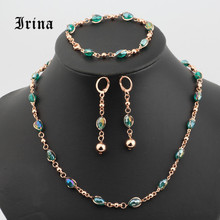 Irina Jewelry Set for Women Three-piece jewelry set bracelet necklace earrings set ladies wedding jewelry set crystal Hot Sale 2024 - buy cheap