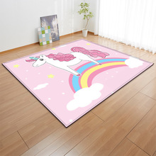 Catoon-alfombras de unicornio para niños, arcoíris, gran dormitorio, salón, pasillo, cocina, puerta, suelo, Baño 2024 - compra barato