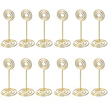 12 Pack Table Number Card Holders Photo Holder Stands Place Paper Menu Clips, Circle Shape (Gold) 2024 - buy cheap